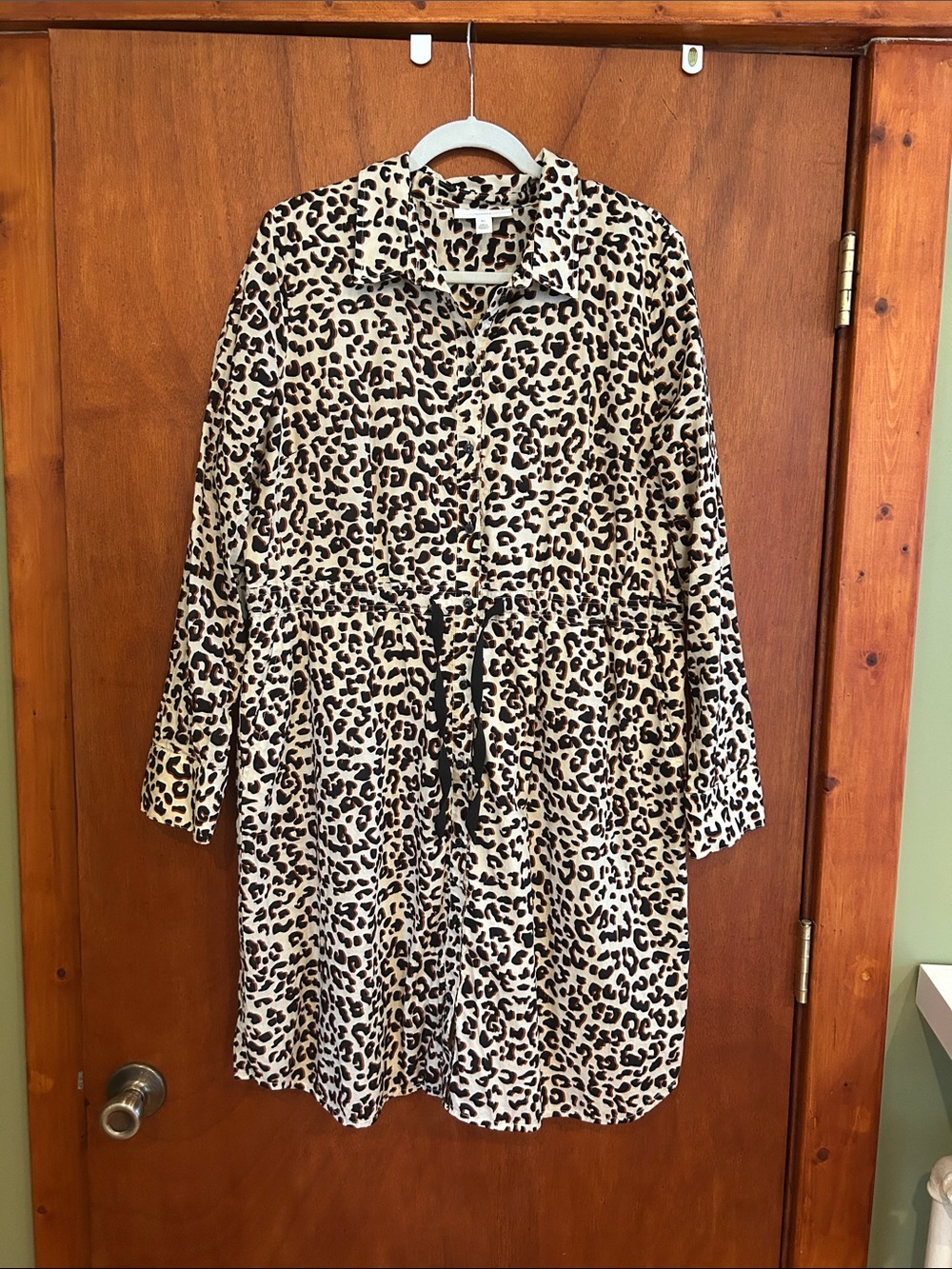 1901 leopard print shirt dress size XL